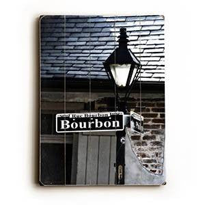 Bourbon Street Wood Sign 12x16 Planked