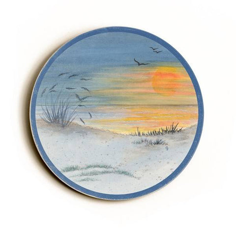 Sunset Watercolor Wood Sign 12x12 (31cm x31cm) Round