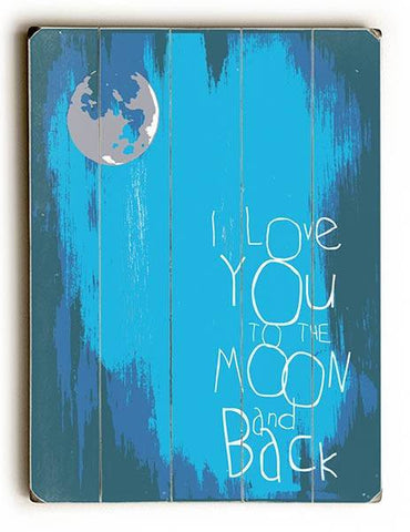 I Love You to the Moon Wood Sign 9x12 (23cm x 31cm) Solid