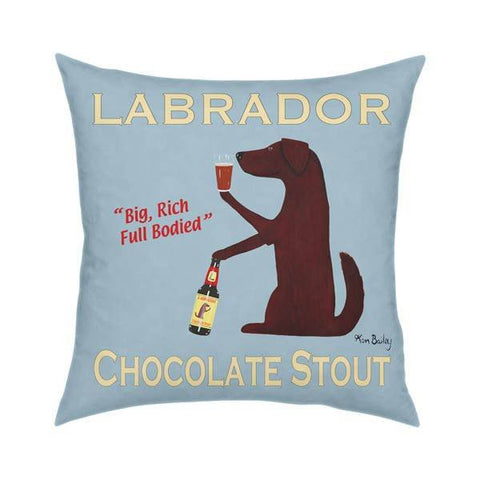 Labrador Chocolate Stout Pillow 18x18