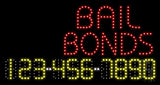 24 Hrs Bail Bonds Animated LED Sign 17" Tall x 32" Wide x 1" Deep