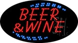 Beer and Wine Animated LED Sign 15" Tall x 27" Wide x 1" Deep