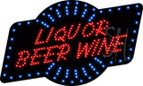 Liquor Beer Wine Animated LED Sign 18" Tall x 30" Wide x 1" Deep