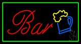 Bar Rectangle Green Neon Sign 20" Tall x 37" Wide x 3" Deep