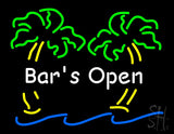 Bar Open with Two Palm Tree Neon Sign 24" Tall x 31" Wide x 3" Deep