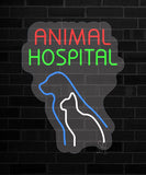 Animal Hospital Contoured Clear Backing Neon Sign 31" Tall x 24" Wide x 1" Deep