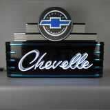 Art Deco Marquee Chevelle Neon Sign In Steel Can 28" x 39" x 7"