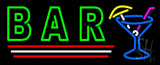 Bar In Between Martini Glass Neon Sign 13" Tall x 32" Wide x 3" Deep