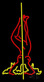 Yellow Pole Dance Girl Neon Sign 37" Tall x 20" Wide x 3" Deep