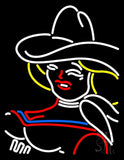 Girl With A Hat Neon Sign 24" Tall x 31" Wide x 3" Deep