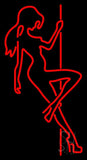 Pole Dance Girl Strip Club Neon Sign 20" Tall x 37" Wide x 3" Deep