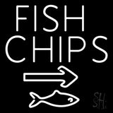 White Fish And Chips With Arrow Neon Sign 24" Tall x 24" Wide x 3" Deep