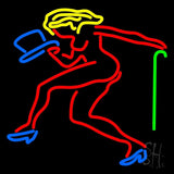 Strip Girl With Hat And Stick Neon Sign 24" Tall x 24" Wide x 3" Deep