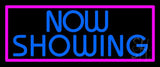 Blue Now Showing Neon Sign 10" Tall x 24" Wide x 3" Deep